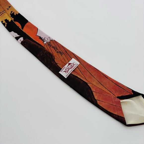 Vintage Ralph Marlin Moulin Rouge gray 1987 Necktie Rare 80’s VTG - Picture 2 of 5